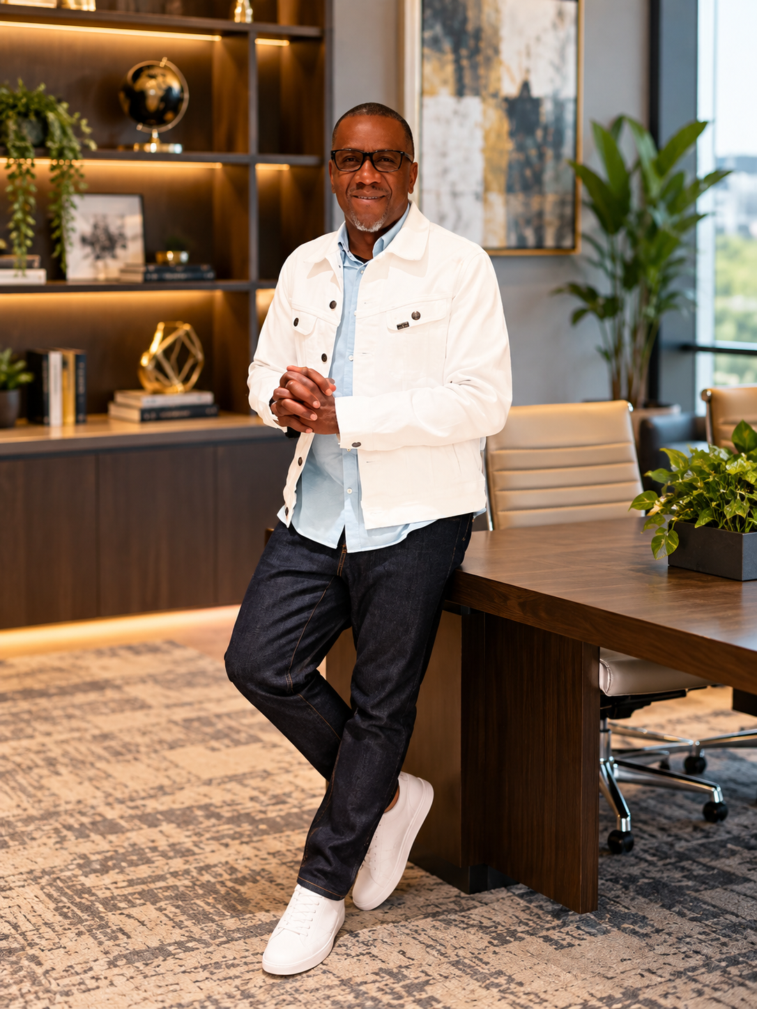 Dr. Jeffery Gaines standing in a modern office